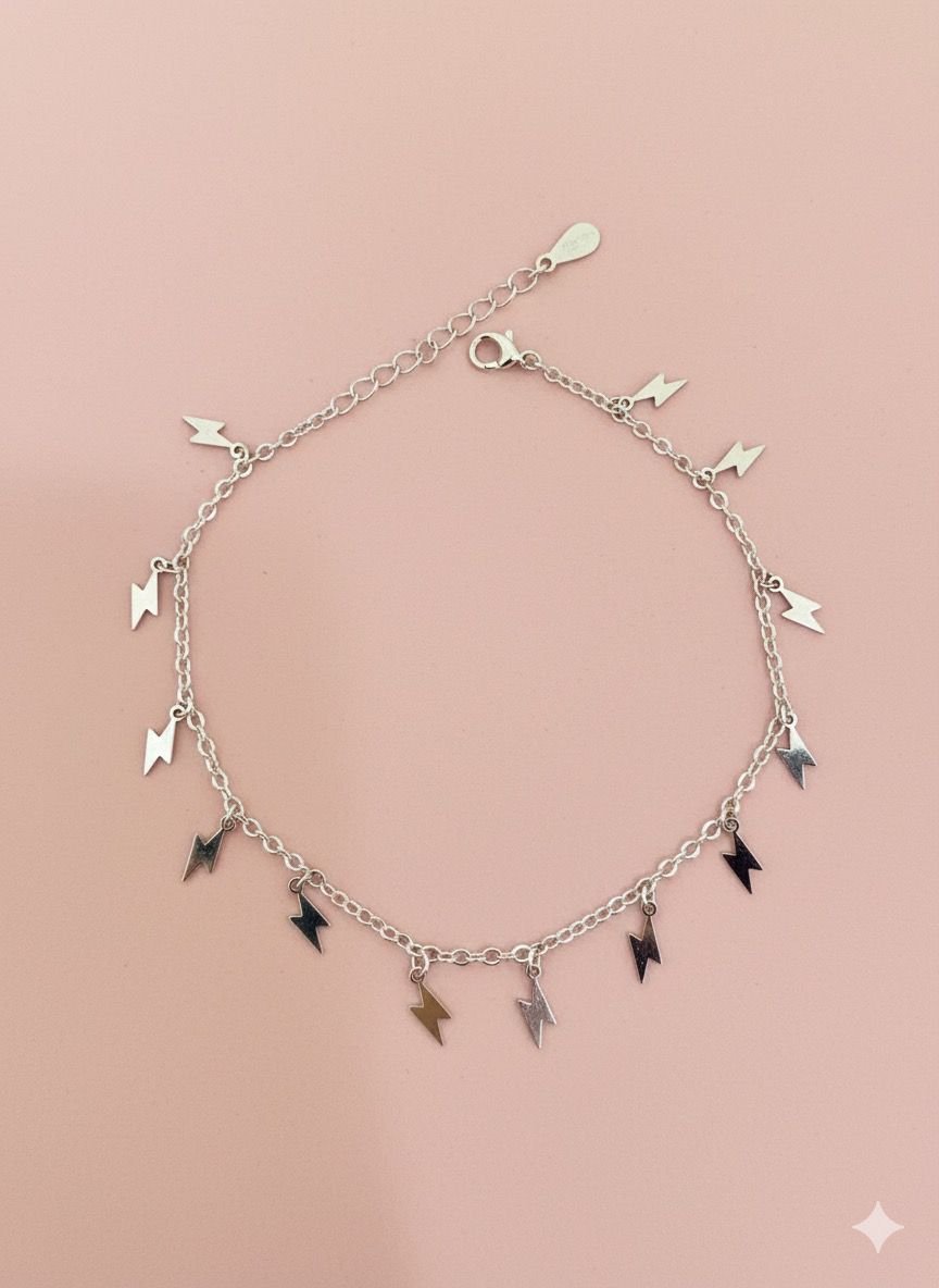 92.5 Silver Elegant Lightning Charms Bracelet